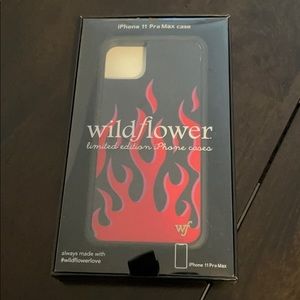 Wildflower Apple 11 pro max case red flames